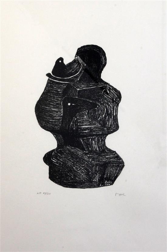 § Henry Moore (1896-1986) Mother and Child 20 x 14in.